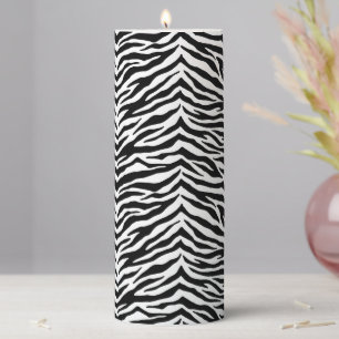 Zebra Print Pillar Candle