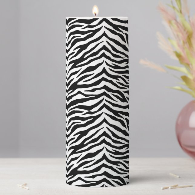 Zebra Print Pillar Candle (In Situ)