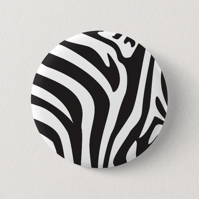 Zebra Print Pinback Button (Front)