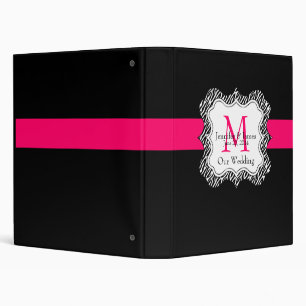Zebra Print Pink Black Wedding Planner Binders