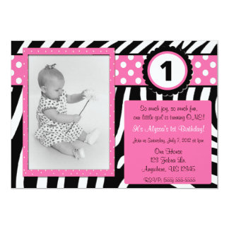 Zebra Birthday Invitations For Girls 4