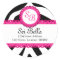 Zebra Print & Pink Lace Monogram Stickers