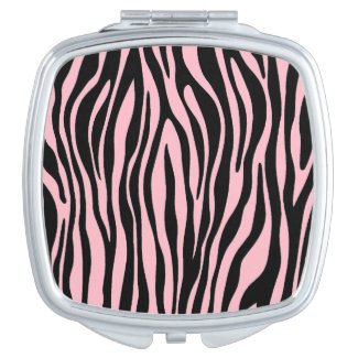 Zebra Print Pink Makeup Mirror