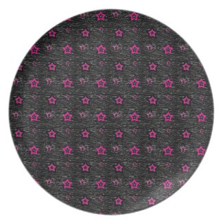 Zebra Print Pink Mini Stars - 80s Rock Plate