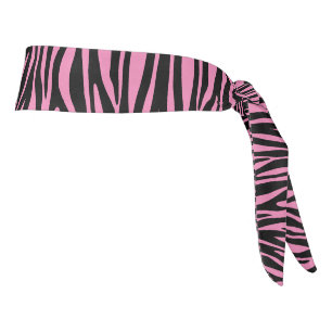 Zebra Print Pink Tie Headband