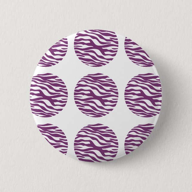 Zebra Print Polka Dots Button (Front)