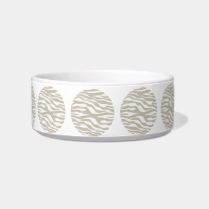 Zebra Print Polka Dots Cat Bowl