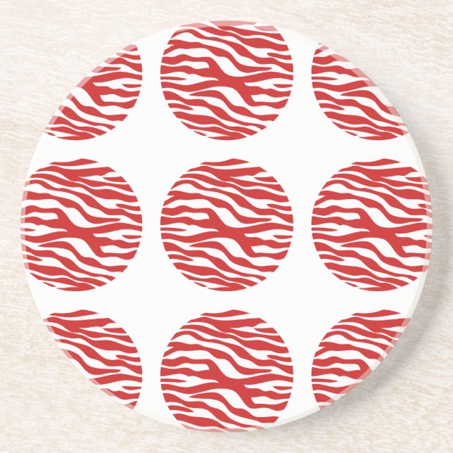 Zebra Print Polka Dots Coaster (Front)