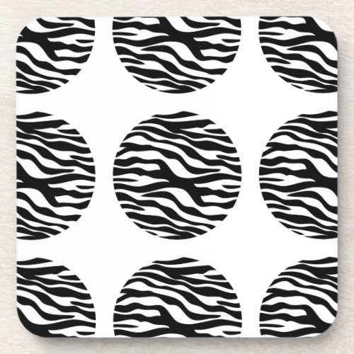 Zebra Print Polka Dots Coasters