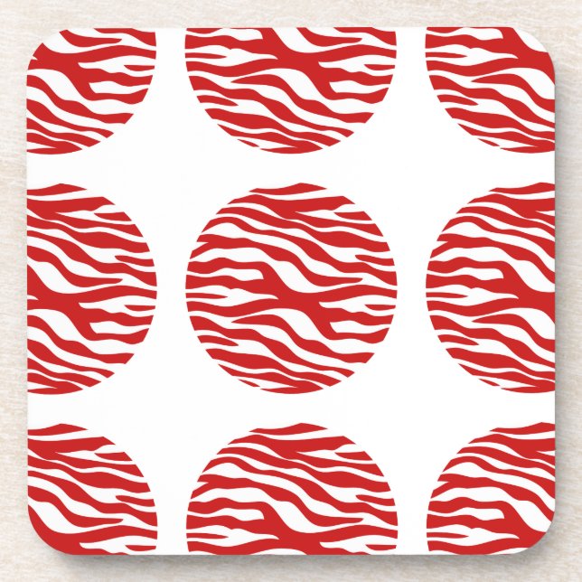 Zebra Print Polka Dots Coasters (Front)