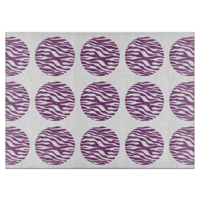 Zebra Print Polka Dots Cutting Board (Front)
