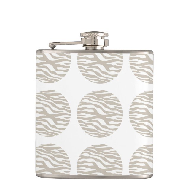 Zebra Print Polka Dots Flask (Front)