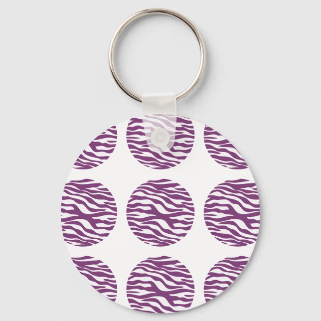 Zebra Print Polka Dots Keychain (Front)