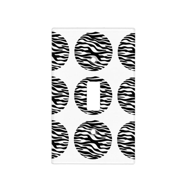 Zebra Print Polka Dots Light Switch Cover (Front)