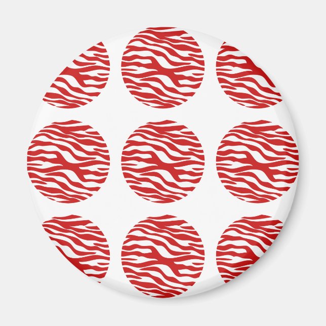 Zebra Print Polka Dots Magnet (Front)