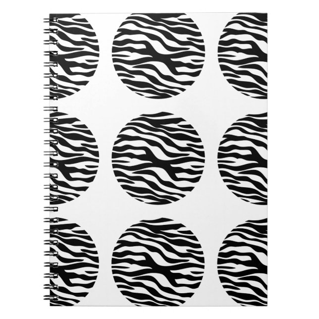 Zebra Print Polka Dots Notebook (Front)