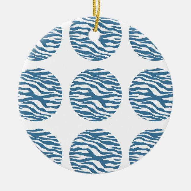 Zebra Print Polka Dots Ornament (Front)