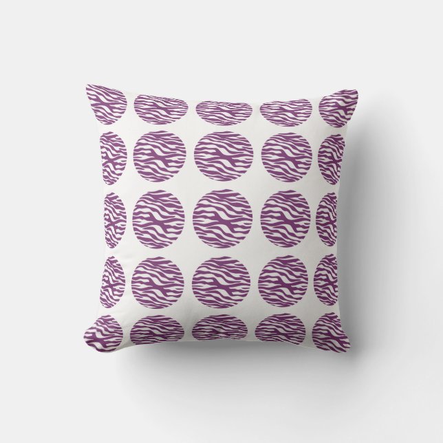 Zebra Print Polka Dots Pillow (Front)
