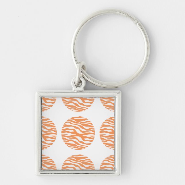 Zebra Print Polka Dots Premium Keychain (Front)