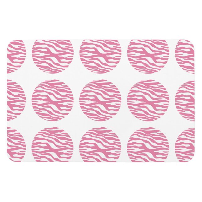 Zebra Print Polka Dots Premium Magnet (Horizontal)