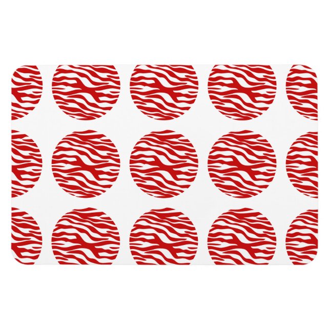 Zebra Print Polka Dots Premium Magnet (Horizontal)