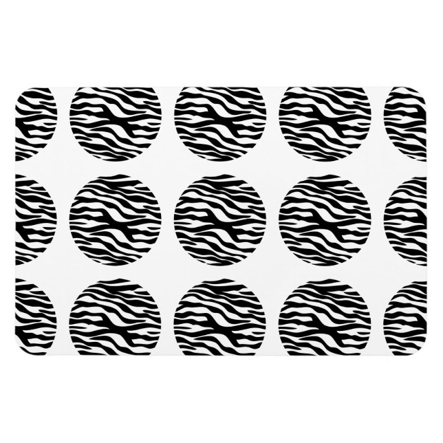 Zebra Print Polka Dots Premium Magnet (Horizontal)