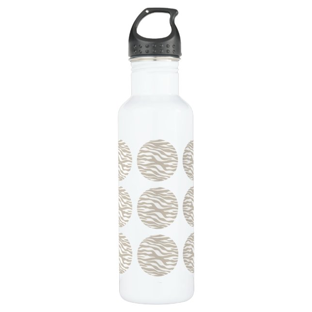 Zebra Print Polka Dots Stainless Steel Water Bottle (Front)