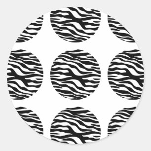 Zebra Print Polka Dots Stickers