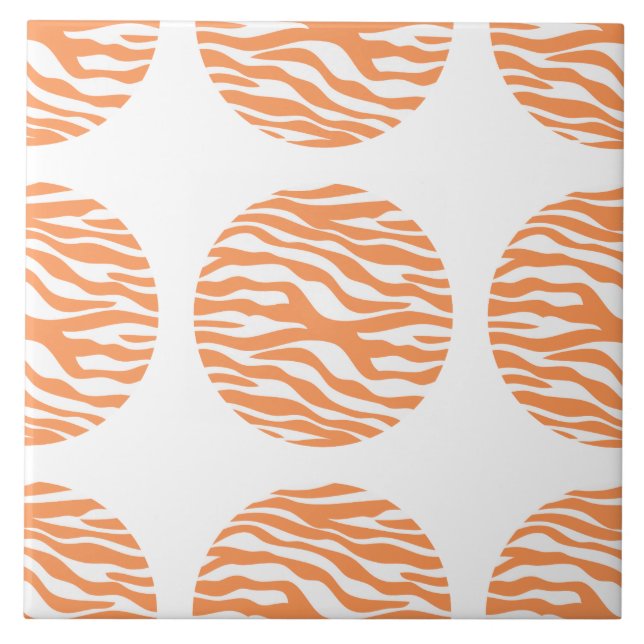 Zebra Print Polka Dots Tile (Front)
