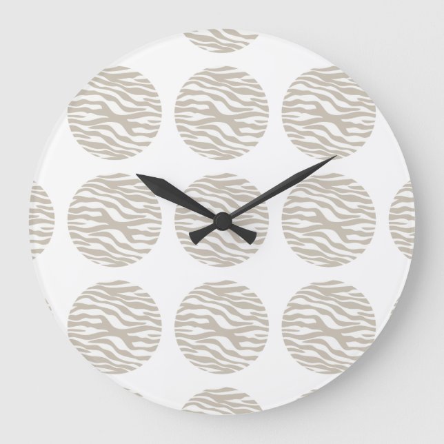 Zebra Print Polka Dots Wall Clock (Front)