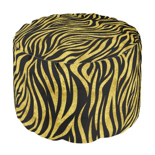 Zebra Print Pouf