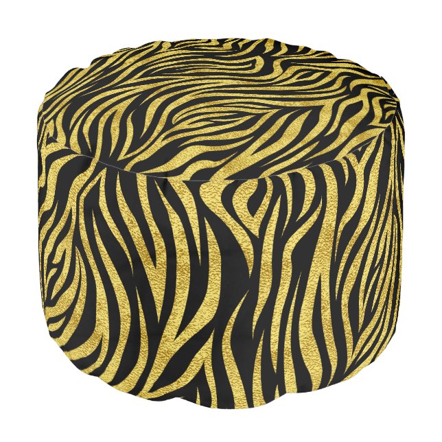 Zebra Print Pouf (Angled Front)