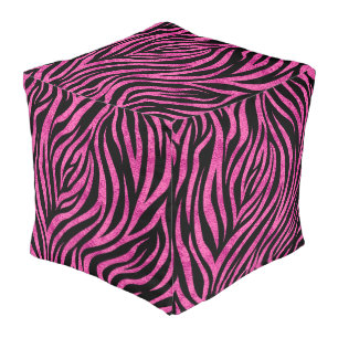 Zebra Print Pouf