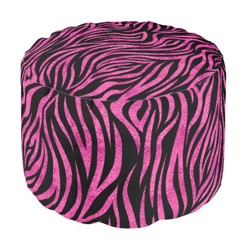 Zebra Print Pouf