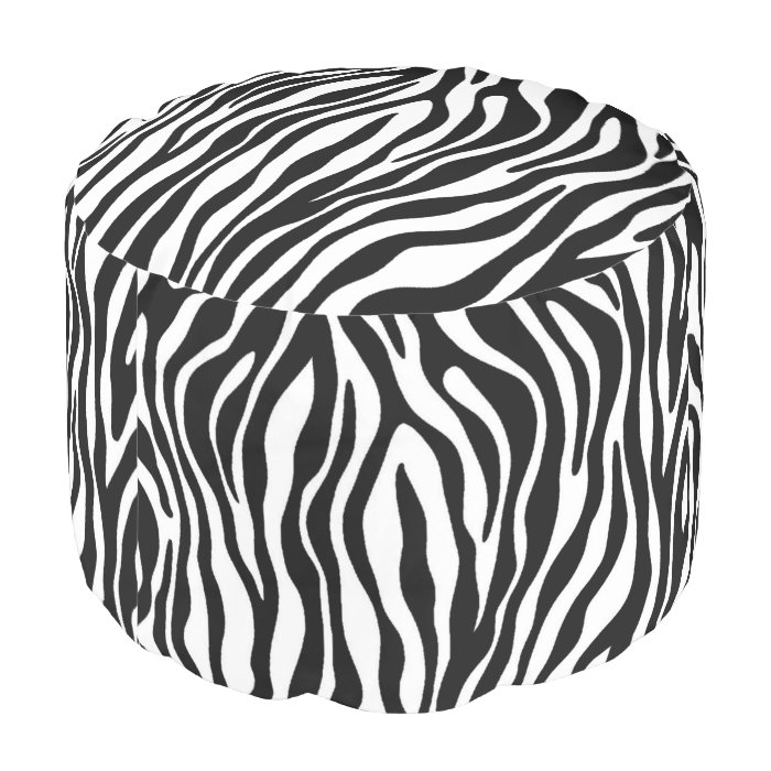 Zebra Print Pouf Zazzle