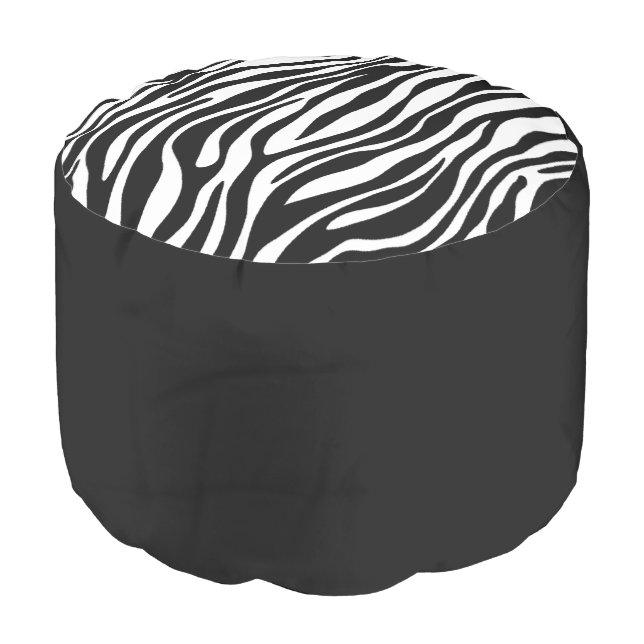 Zebra Print Pouf (Angled Front)