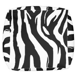 Zebra Print Pouf
