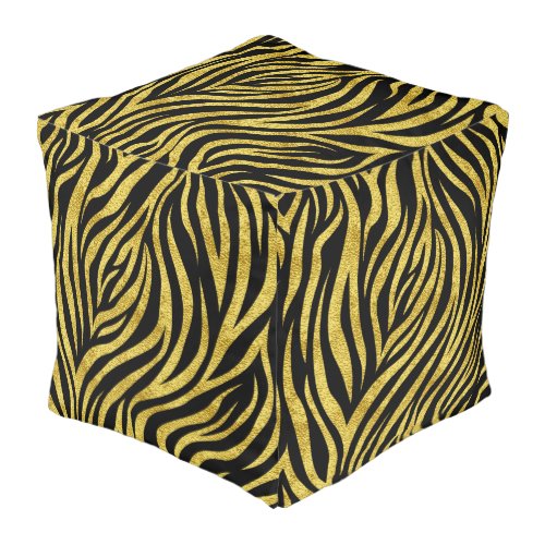 Zebra Print Pouf