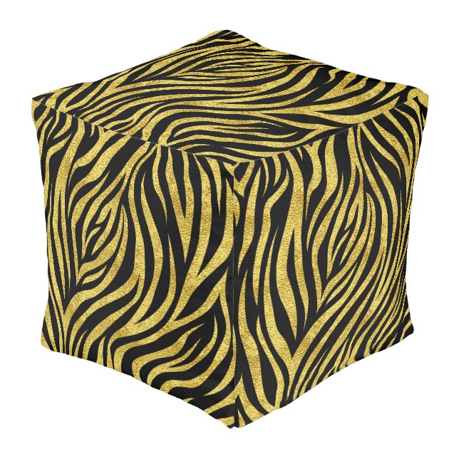 Zebra Print Pouf (Angled Front)