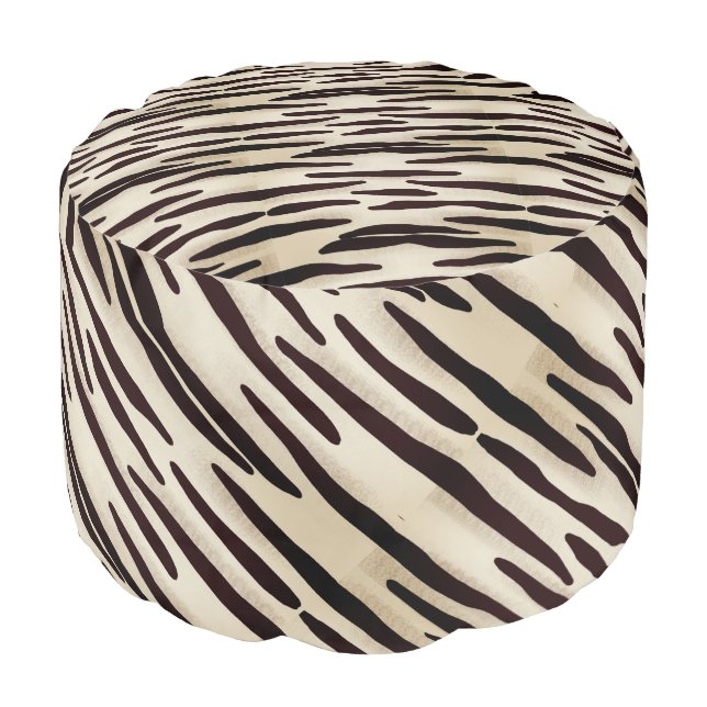 Zebra print pouf footstool beanbag (Angled Front)