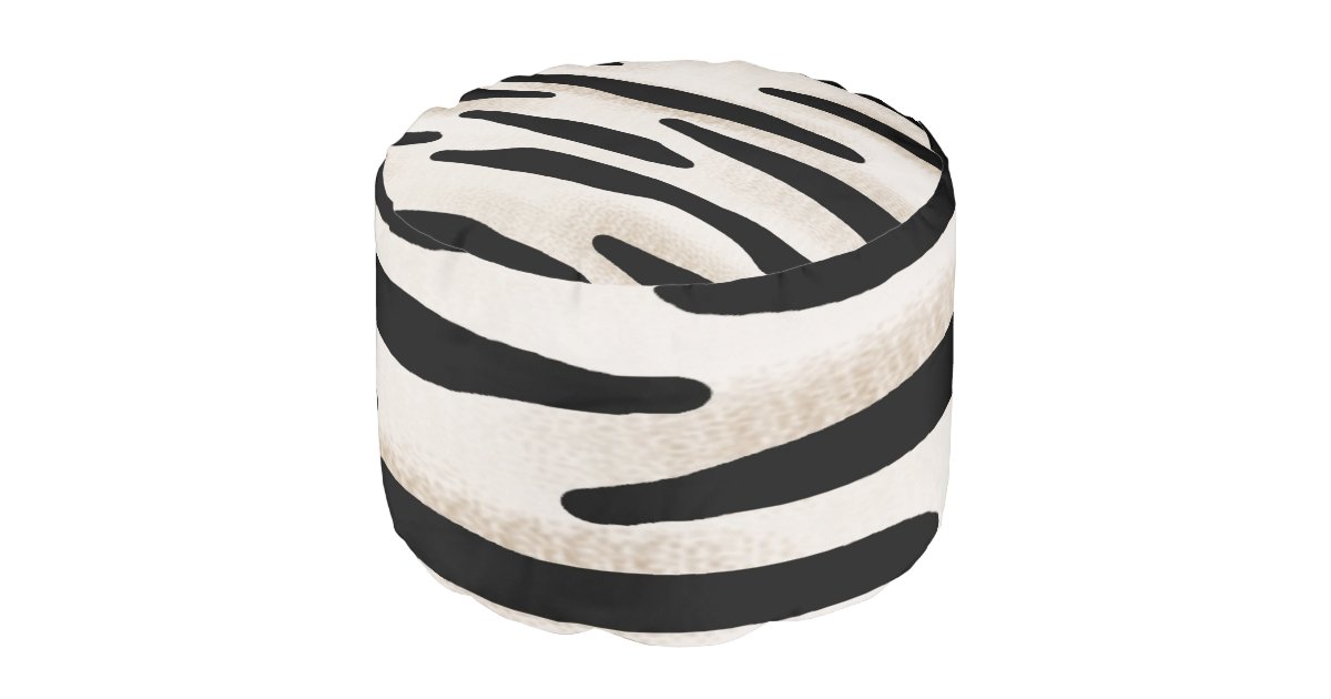 Zebra print pouf footstool beanbag Zazzle