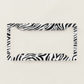 Zebra Print Retro License Plate Frame