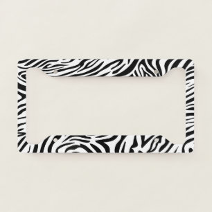 Zebra Print Retro License Plate Frame