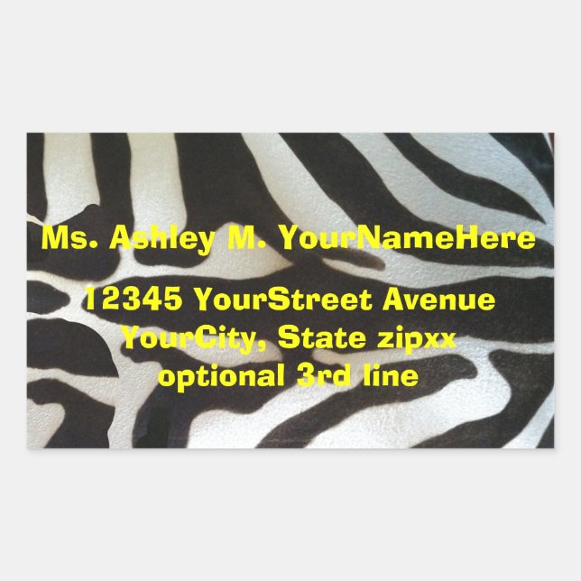 Zebra Print Return Address Rectangular Sticker (Front)