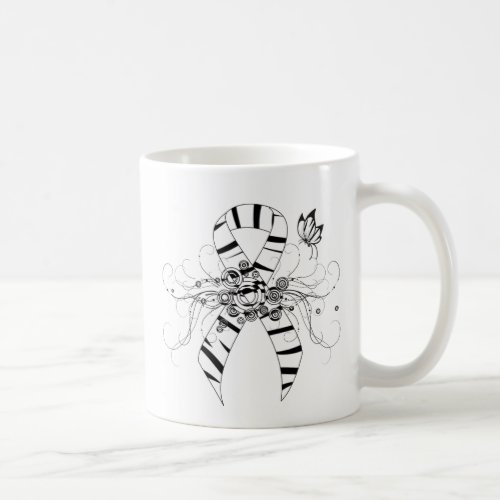 Zebra Print Ribbon with Butterfly Coffee Mug