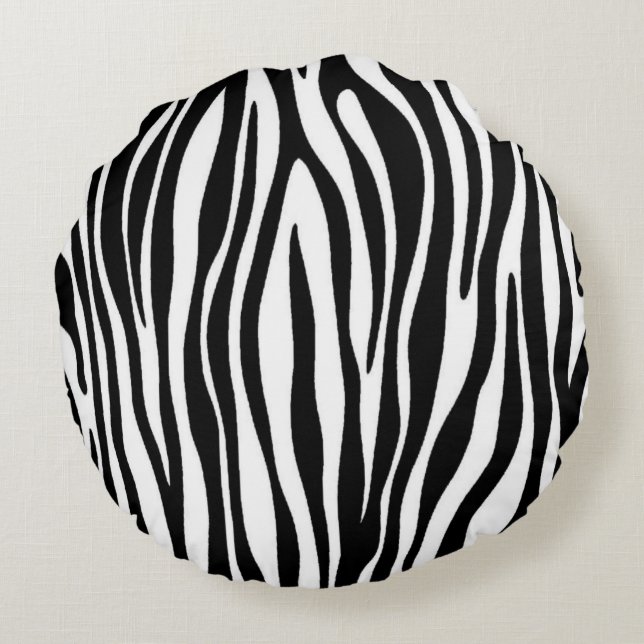 Zebra Print Round Pillow (Back)