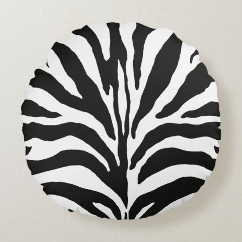 Zebra Print Round Pillow