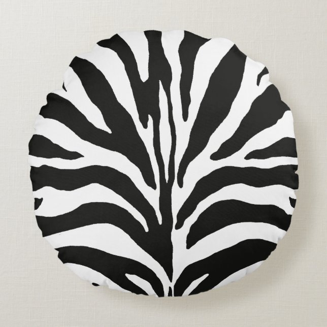 Zebra Print Round Pillow (Front)