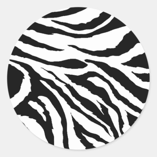 Zebra Print Round Stickers