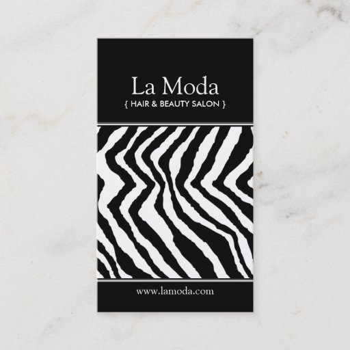 Customizable Zebra Print Salon Business Cards